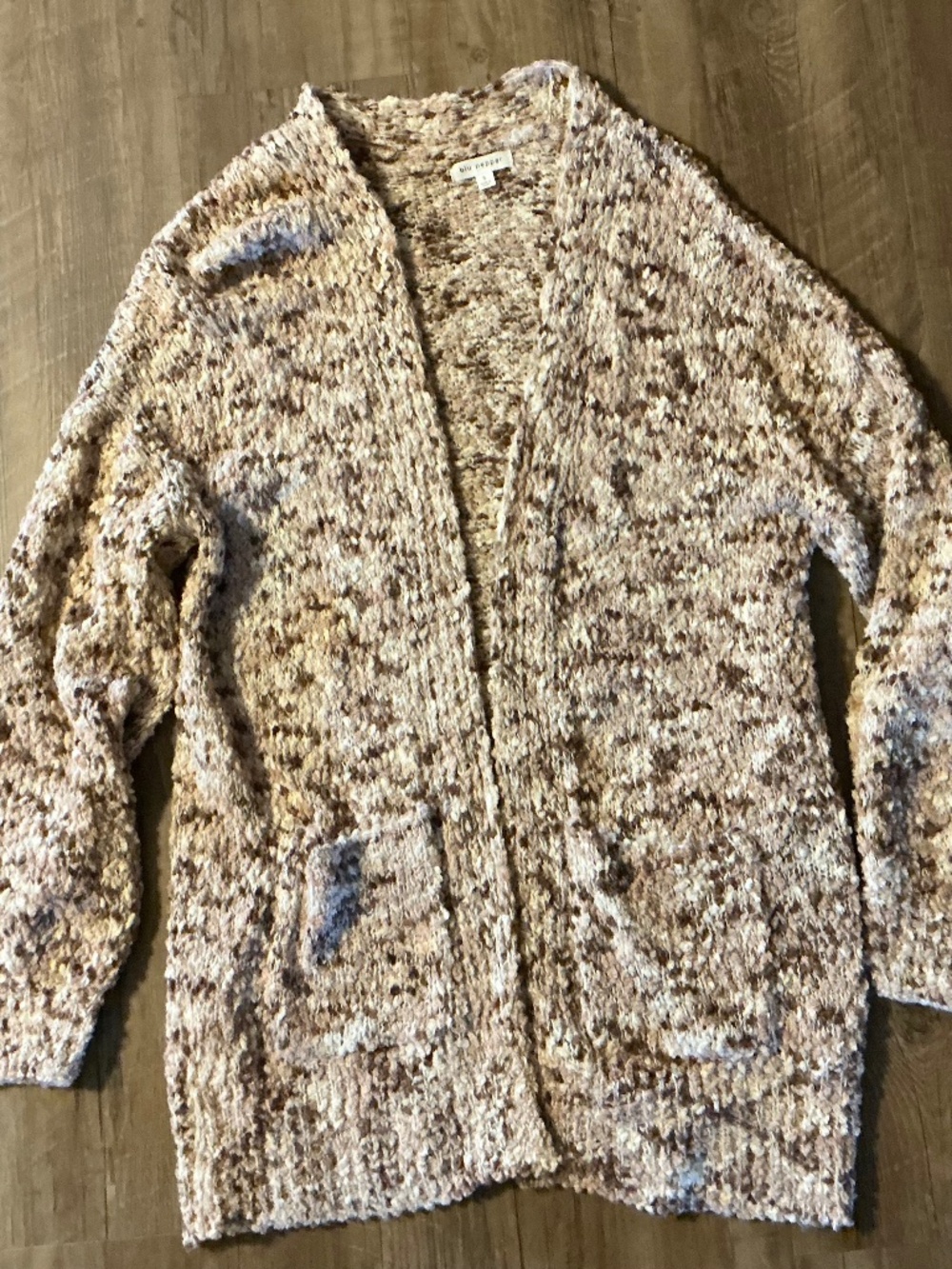 Blu Pepper fuzzy open front cardigan, size S